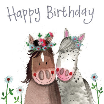 Alex Clark Card Birthday Horses