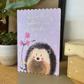 Alex Clark Card Hedgehog And Flower Birthday