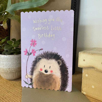 Alex Clark Card Hedgehog And Flower Birthday