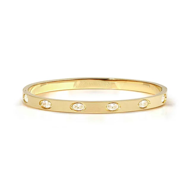 Nomination PRETTY BANGLES BRACELET, SATIN FINISH WITH WHITE STONES 029525/020