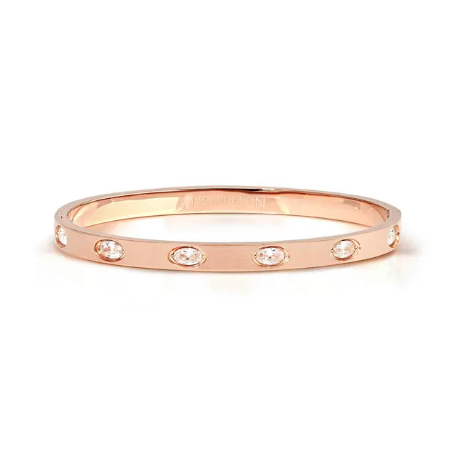 Nomination PRETTY BANGLES BRACELET, SATIN FINISH WITH WHITE STONES 029526/043