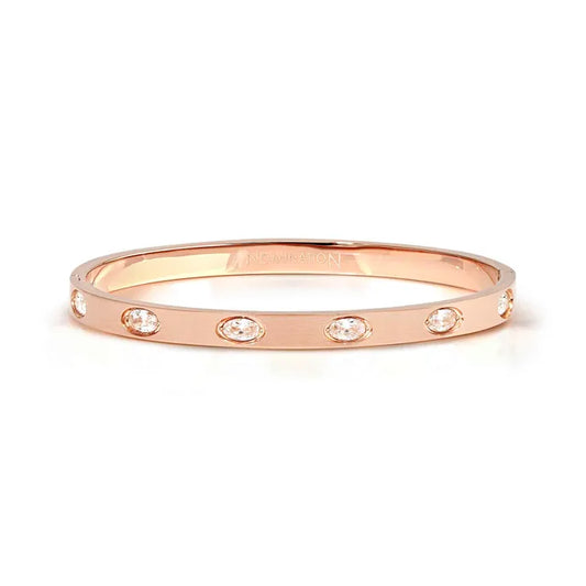 Nomination PRETTY BANGLES BRACELET, SATIN FINISH WITH WHITE STONES 029526/043