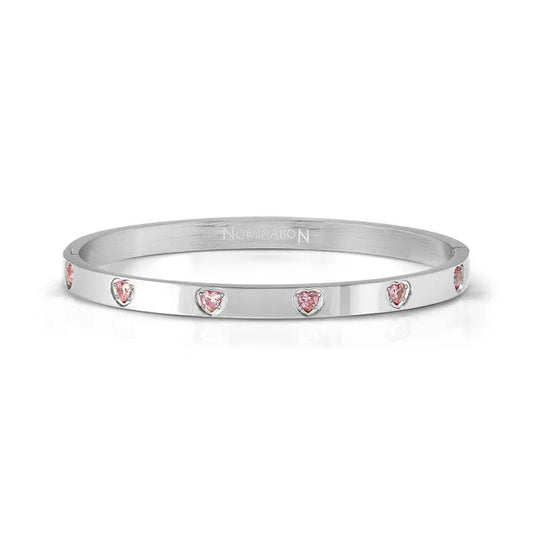 Nomination PRETTY BANGLES BRACELET, PINK HEART CZ 029529/002
