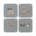 Cooksmart Hen House Lane Set Of 4 Coasters