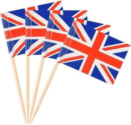 NJ Products Union Jack Cake Picks 10 Pack