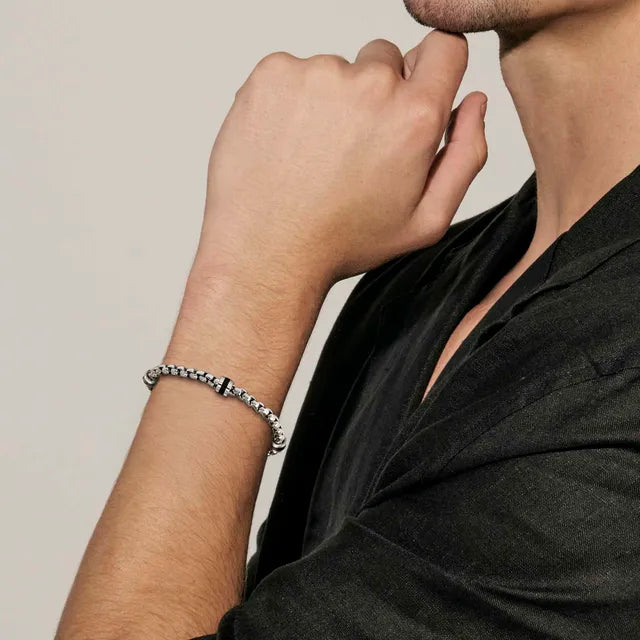Nomination MANVISION STEEL BRACELET WITH BLACK PVD DETAILS 133021/015