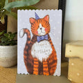Alex Clark Cat And Bow Tie Birthday Greetings Card