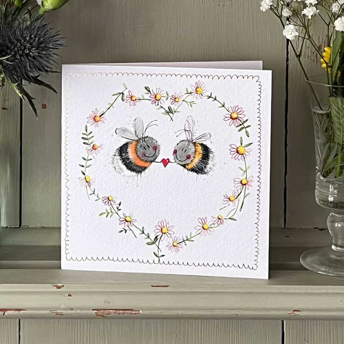 Alex Clark Bee Heart Greetings Card