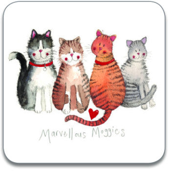 Alex Clark Marvellous Moggies Coaster