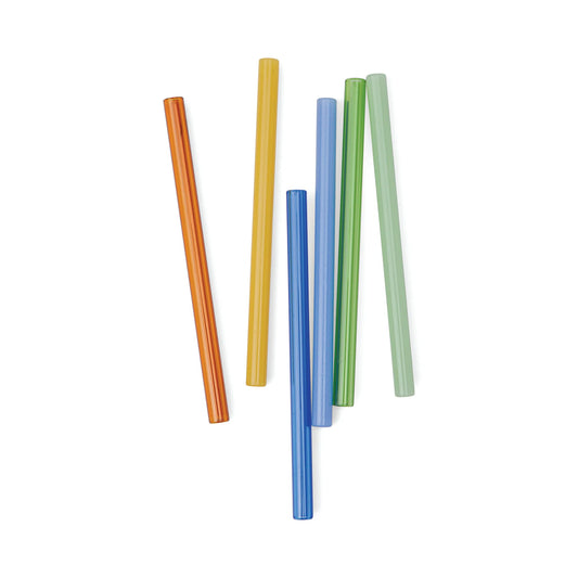 Designworks The Whistler Coloured Glass Straws Set Of 6