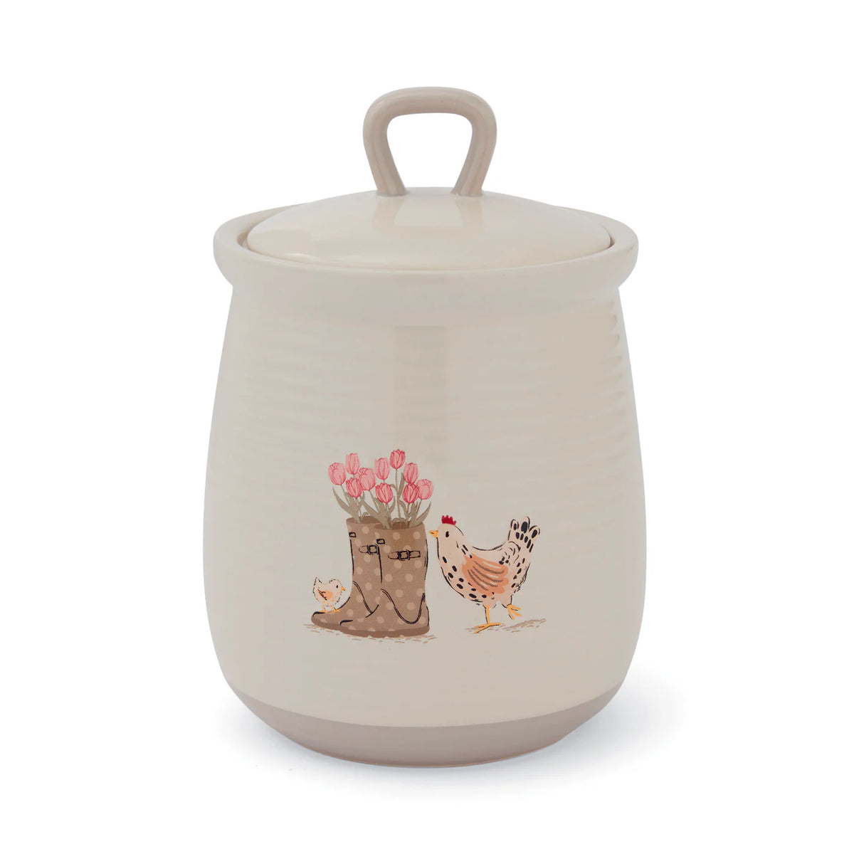 Cooksmart Hen House Lane Ceramic Canister Farm Wellies and Hens