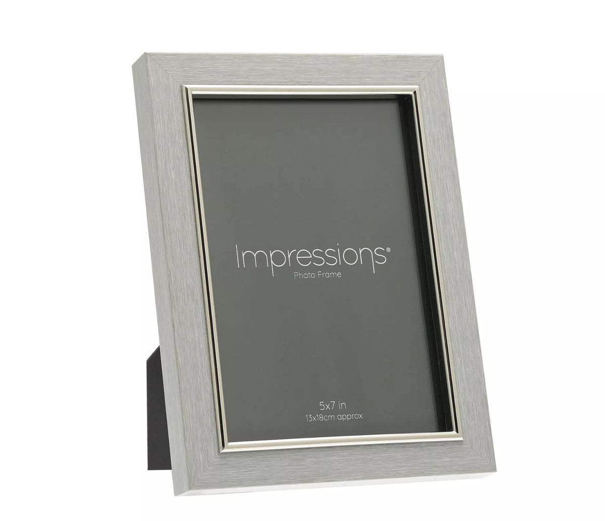 Impressions Faux Grey Wood And Silver Frame 5x7