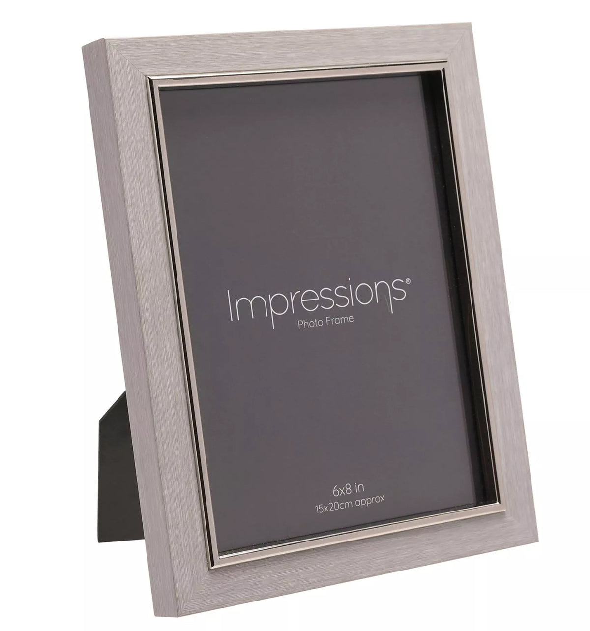 Impressions Faux Grey Wood And Silver Frame 6x8