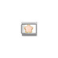 Composable classic flower stone in steel 18k gold pink coral 030522/10