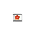 Composable classic flower stone red coral