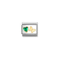 Comp classic C.Z faceted green heart