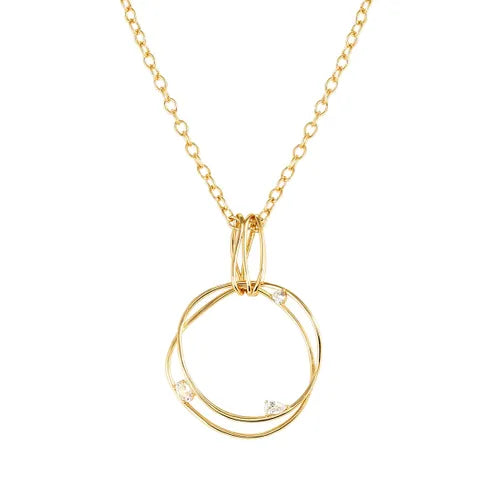 My rebel art necklace round pendant yellow gold