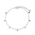 Rainbow Multi Gemstone Bracelet Silver