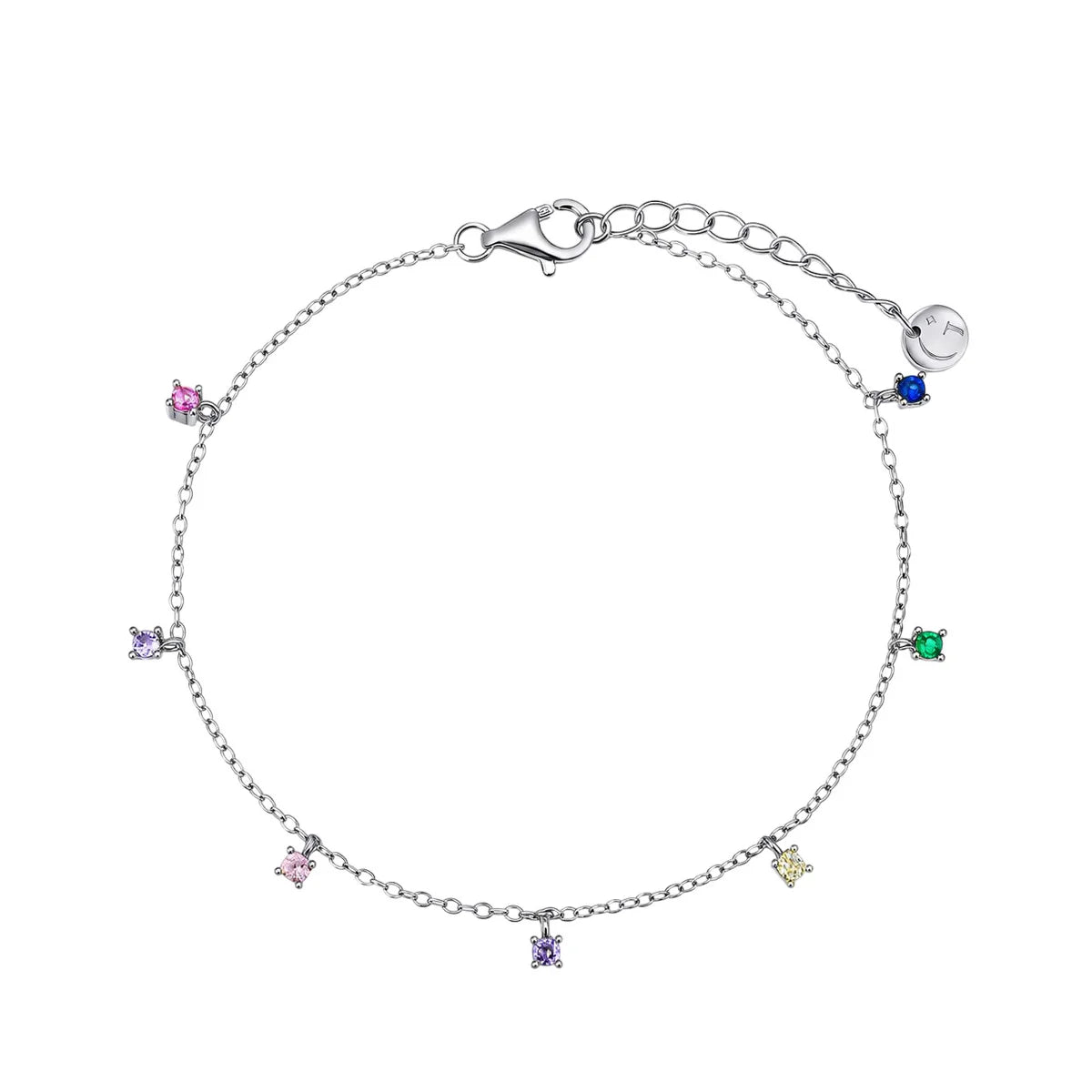 Rainbow Multi Gemstone Bracelet Silver