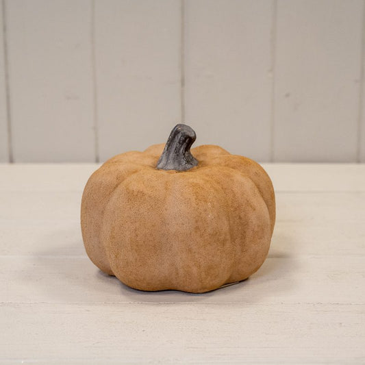Ceramic Pumpkin Ornament Pale Orange Small