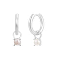June Huggie Hoop Birthday Charm Earring Silver
