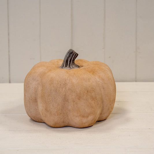 Ceramic Pumpkin Ornament Pale Orange Medium