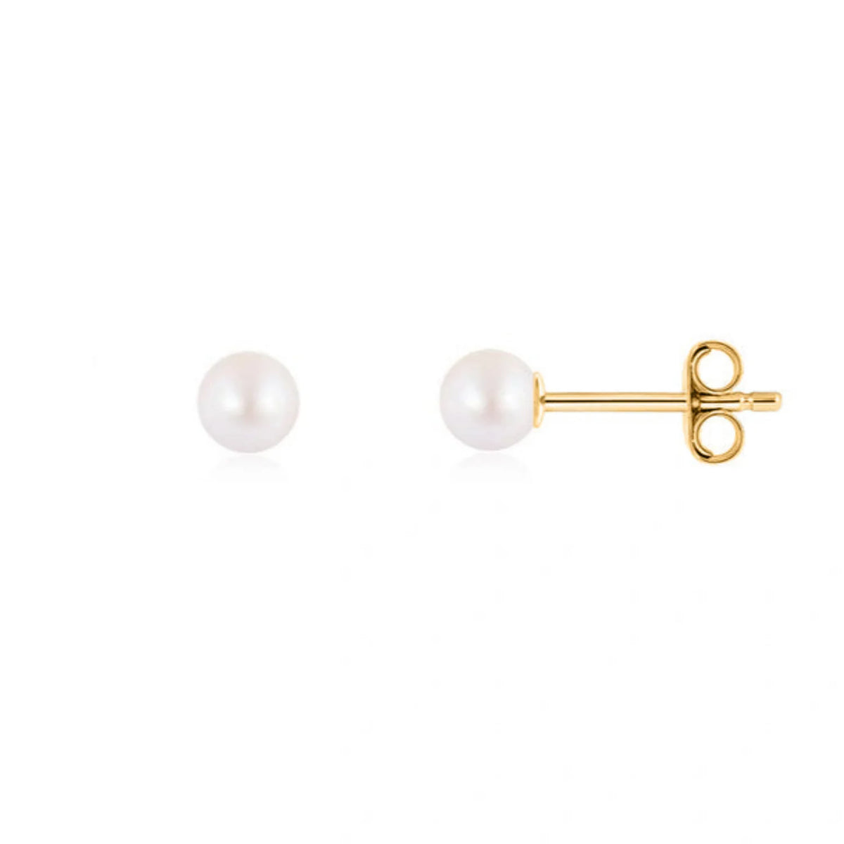 Freshwater Pearl Stud Earrings Gold