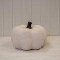 Ceramic Pumpkin Ornament Cotton White Large