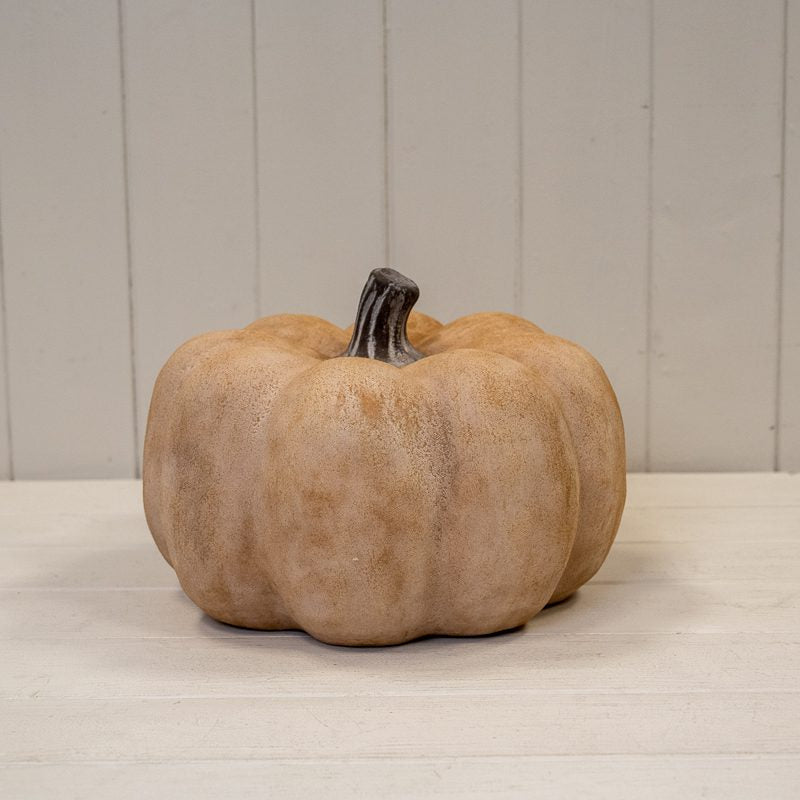 Ceramic Pumpkin Ornament Pale Orange Large