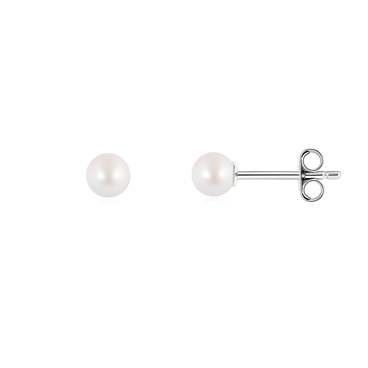 Freshwater Pearl Stud Earrings Silver