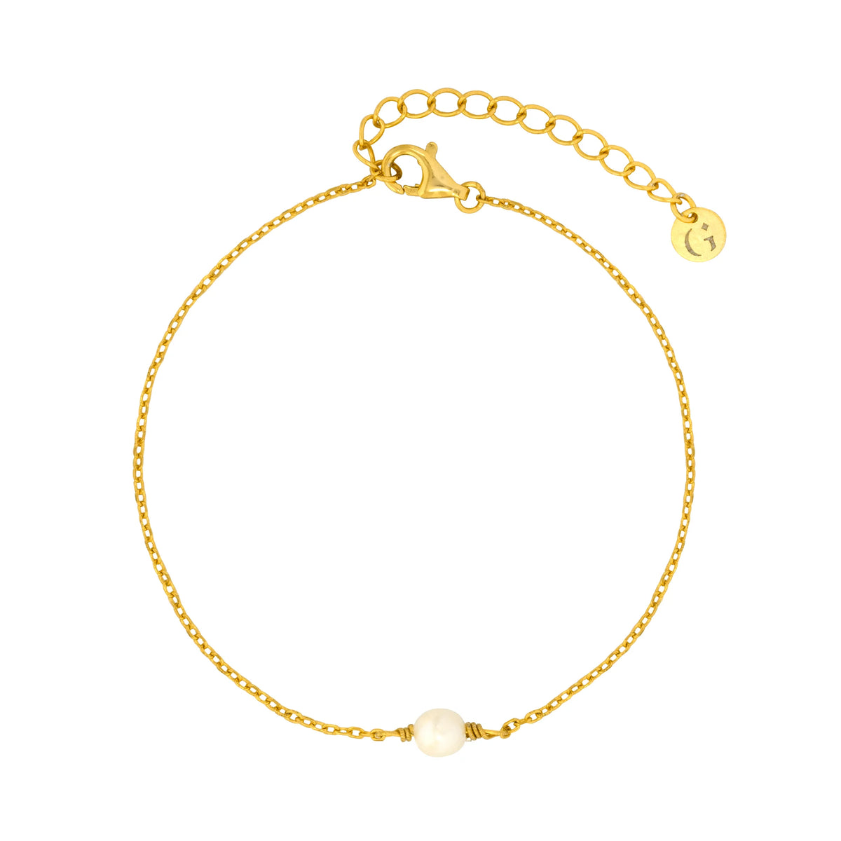 Single Pearl Bracelet Gold