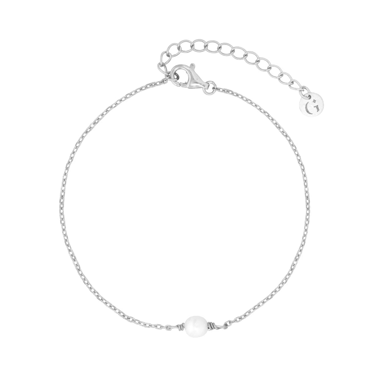 Single Pearl Bracelet Silver