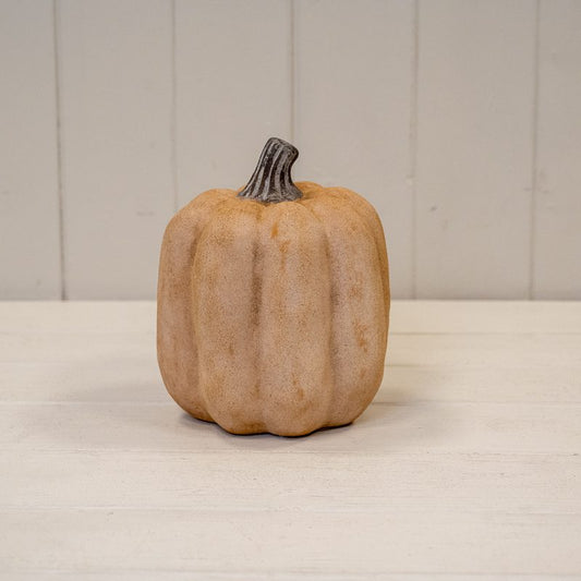 Ceramic Jack O'Lantern Pumpkin Ornament Pale Orange Medium