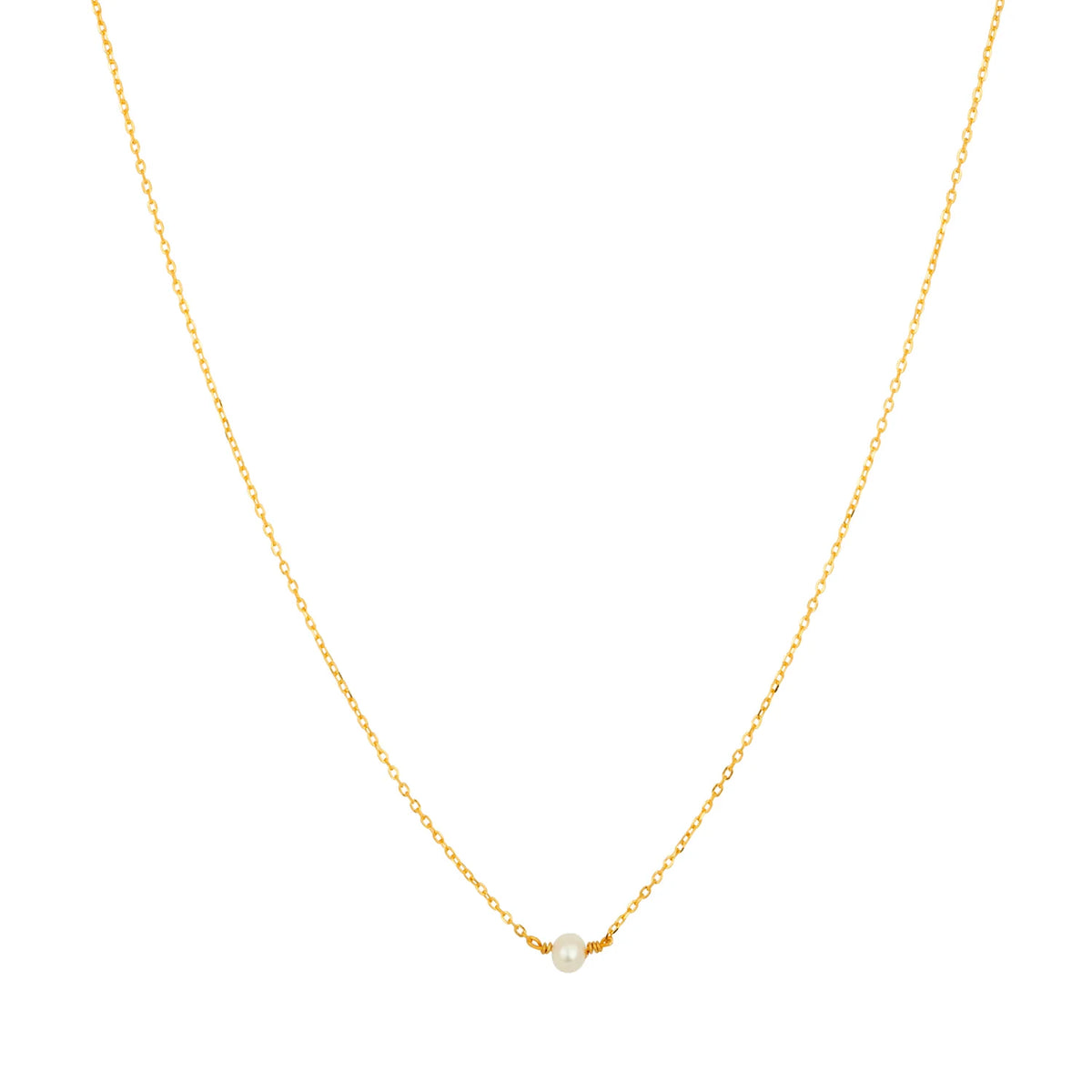 Single Pearl Necklace Gold
