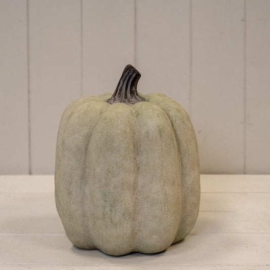 Ceramic Jack O'Lantern Pumpkin Ornament Dusty Green