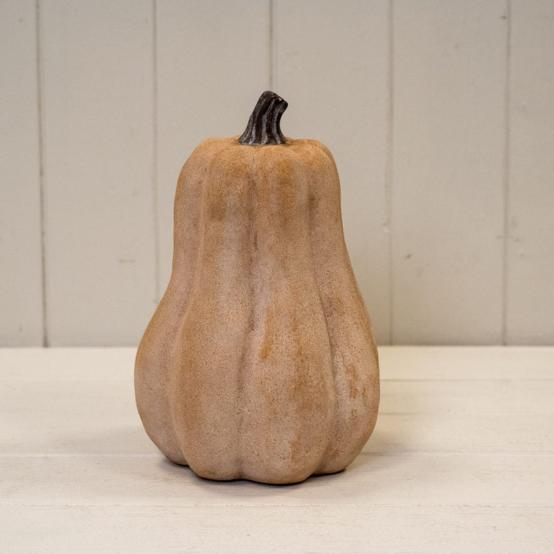 Tall Ceramic Pumpkin Ornament Pale Orange Small