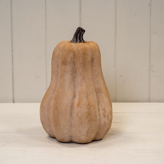 Tall Ceramic Pumpkin Ornament Pale Orange Small