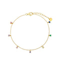 Rainbow Multi Gemstone Bracelet Gold