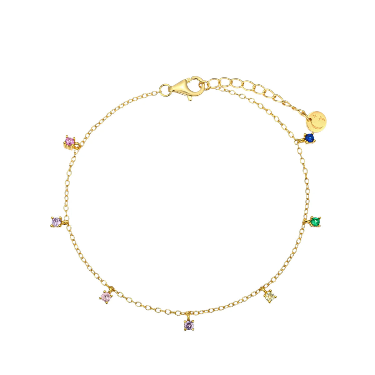 Rainbow Multi Gemstone Bracelet Gold