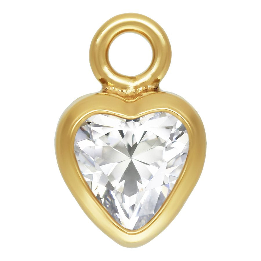 PJ-14202087 14ct Yellow Gold Filled 3mm White 3A CZ Heart Bezel Drop