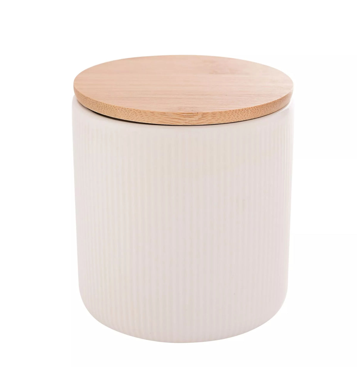 Hestia White Ribbed Sugar Pot