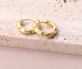 Attic Creations Gem Inlaid Hoop Earrings