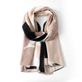 Eco Style Scarf Abstract Print Camel