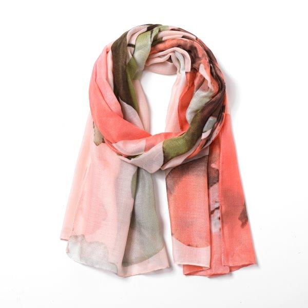 Eco Style Scarf Water Colour Floral Sage Yellow