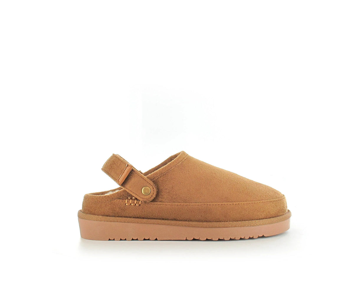 Ella Ruby Ankle Strap Faux Fur Memory Foam Slippers Chestnut Size 3