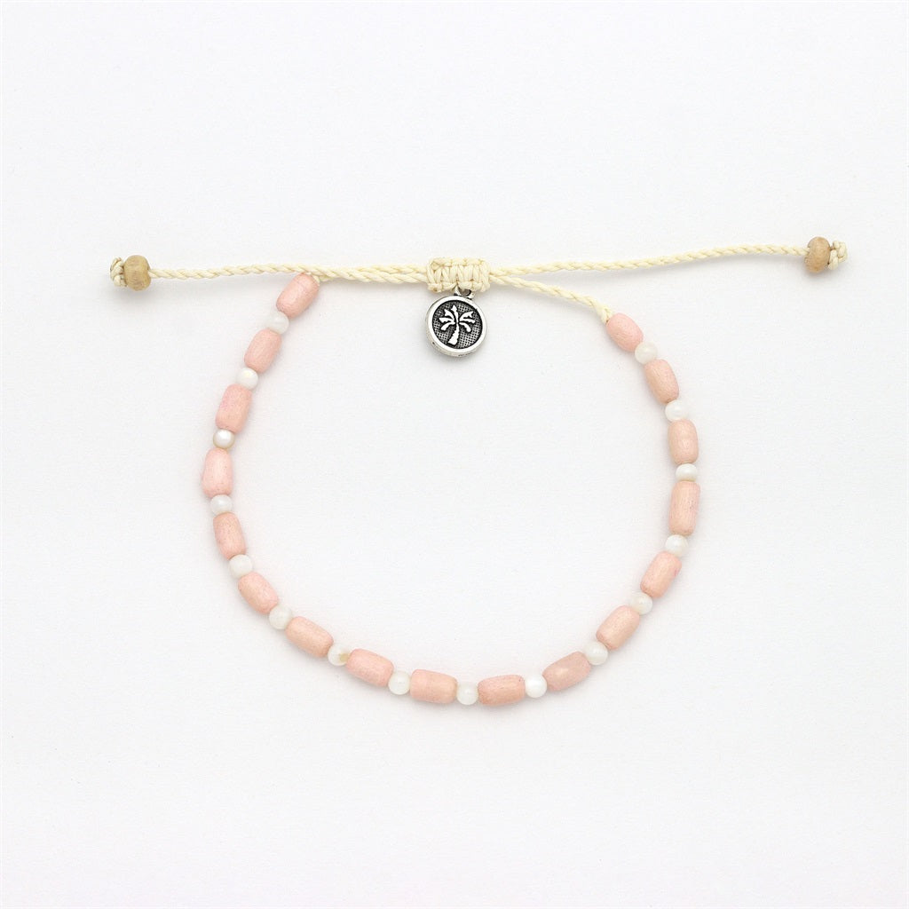 Pineapple Island Light Peach Bead Anklet