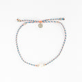 Pineapple Island Cord Anklet With Pearl Coral And Blue