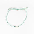 Pineapple Island Cord Anklet With Pearl Green And Blue
