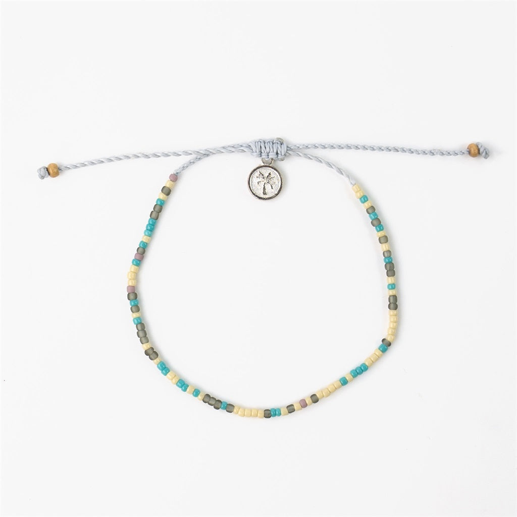 Pineapple Island Small Bead Blue Grey Bracelet