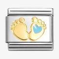 Nomination Composable Symbols Steel Enamel and 18k Gold Blue Foot